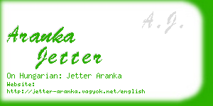 aranka jetter business card